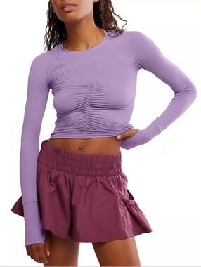FP Movement Tempo Ruched Long Sleeve Top In Gem, NWT